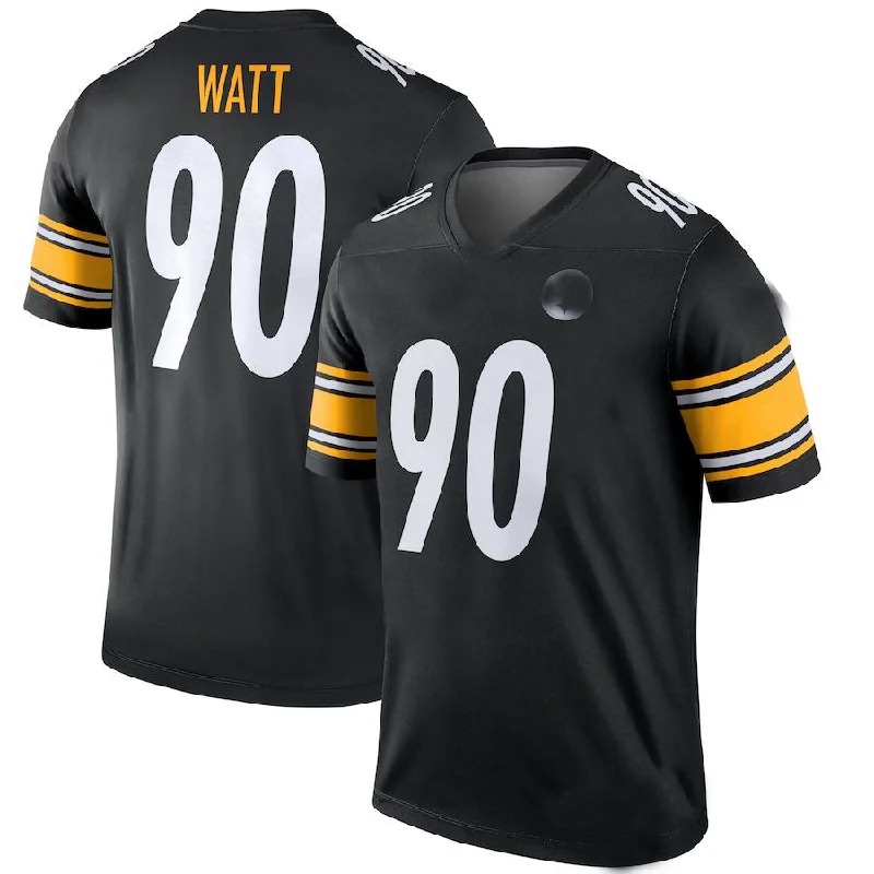 Personalized Rugby Jerseys For Special Teams-P.Steelers #90 T.J. Watt Black Legend Jersey Stitched American Football Jerseys