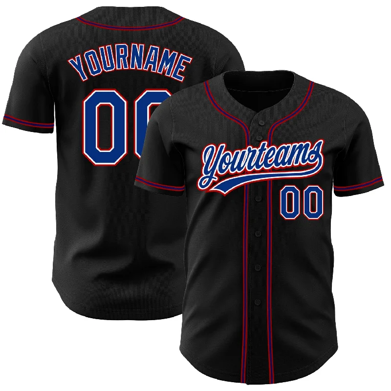 Custom Baseball Jerseys For Special Occasions-Custom Black Royal-Red Authentic Baseball Jersey