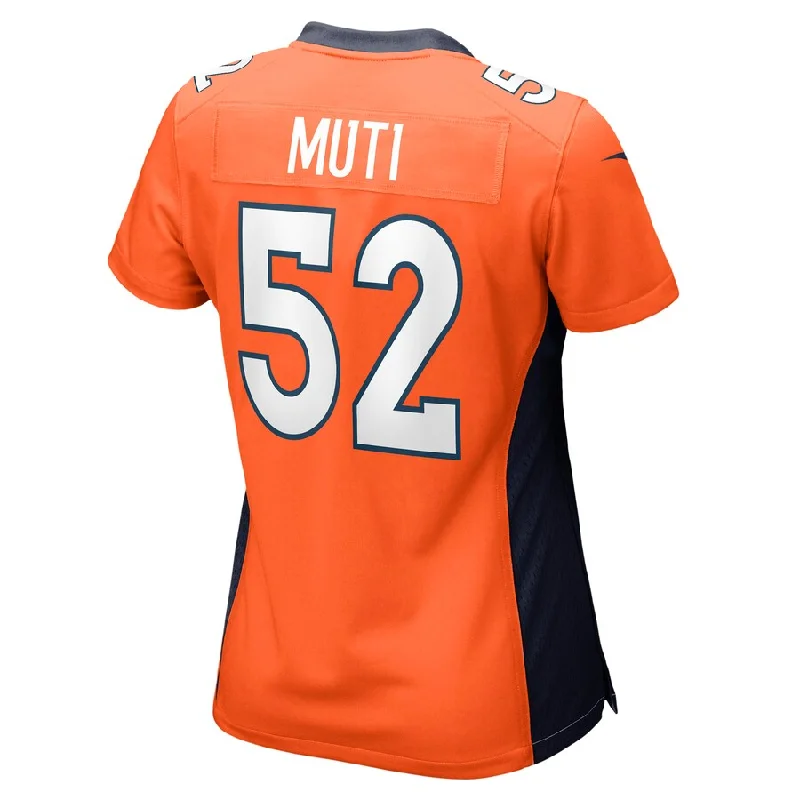 Personalized Rugby Jerseys For Tournament Winners-D.Broncos #52 Netane Muti Orange Game Player Jersey Stitched American Football Jerseys