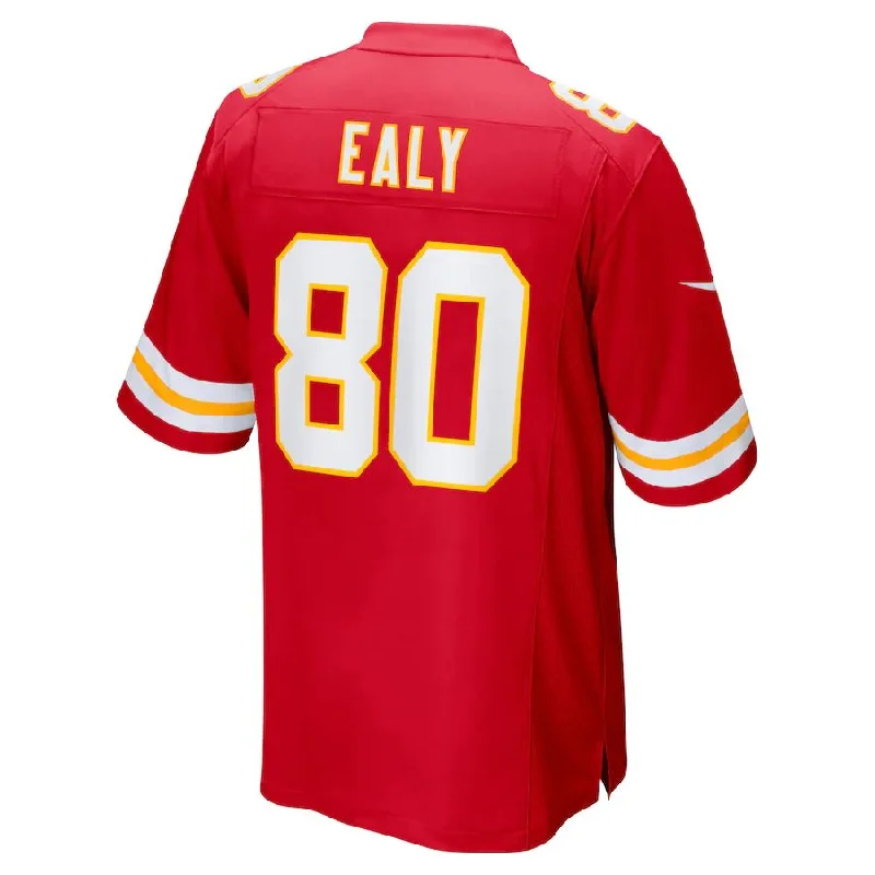 Personalized Rugby Jerseys For Special Anniversaries-KC.Chiefs #80 Jerrion Ealy Red Game Player Jersey Stitched American Football Jerseys