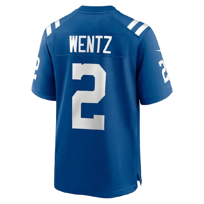 Custom Rugby Jerseys For Local Players-IN.Colts #2 Carson Wentz Royal Game Jersey Stitched American Football Jerseys