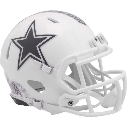 Custom Rugby Helmets With Unique Designs-Dallas Cowboys NFL Mini Speed Football Helmet SALUTE TO SERVICE 3