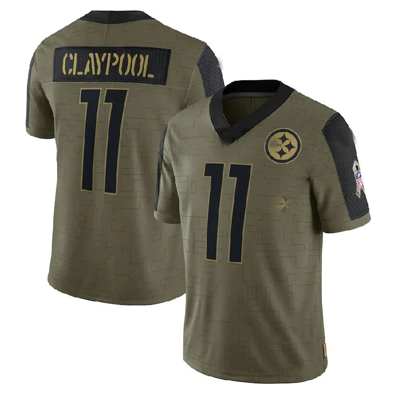 Rugby Jerseys For Special Fan Days-P.Steelers #11 Chase Claypool Olive 2021 Salute To Service Limited Player Jersey Stitched American Football Jerseys