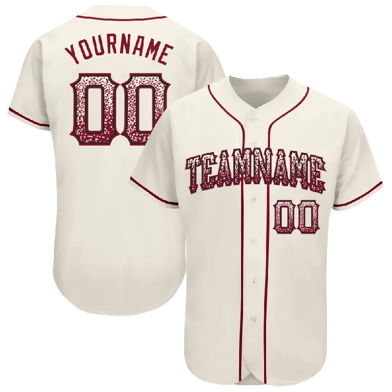 Baseball Jerseys With Custom Names-Custom Cream Crimson-Black Authentic Drift Fashion Baseball Jersey