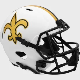 Personalized Rugby Helmets For Local Support-New Orleans Saints Full Size Speed Replica Football Helmet LUNAR - NFL