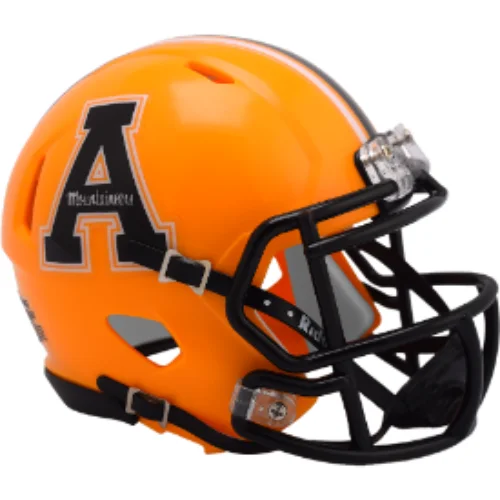 Rugby Helmets For Professional Use-Appalachian State Mountaineers NCAA Mini Speed Football Helmet Gold- NCAA