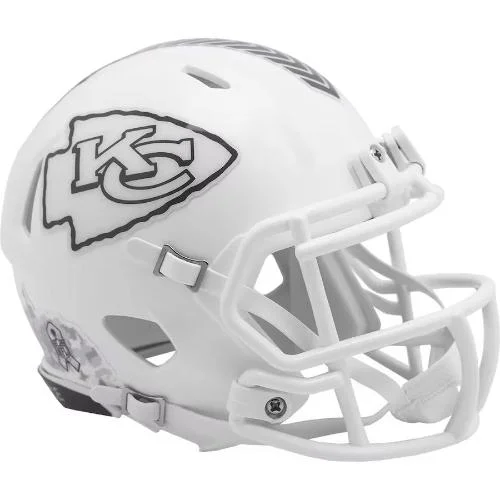 Rugby Helmets With Impact Resistance-Kansas City Chiefs NFL Mini Speed Football Helmet SALUTE TO SERVICE 3