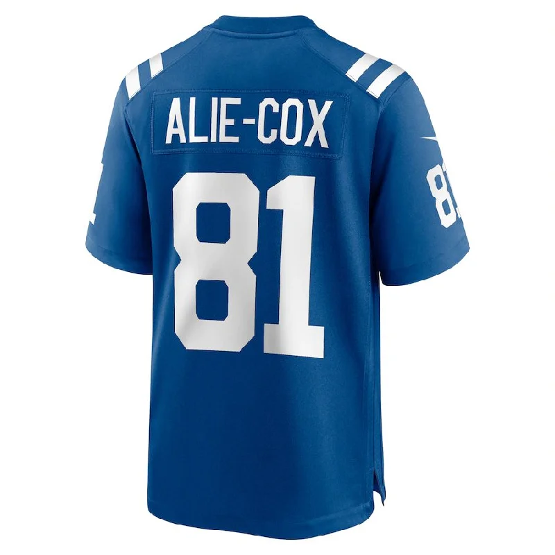 Custom Rugby Jerseys For Competitive Leagues-IN.Colts #81 Mo Alie-Cox Royal Team Game Jersey Stitched American Football Jerseys