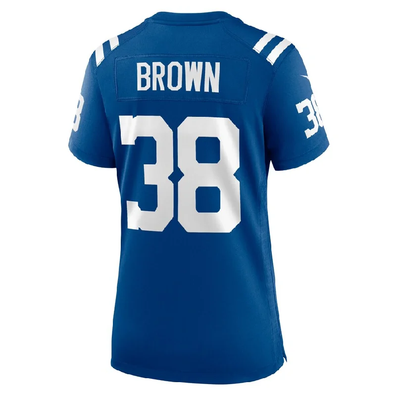 Custom Rugby Jerseys For Youth Teams-IN.Colts #38 Tony Brown Royal Player Game Jersey Stitched American Football Jerseys