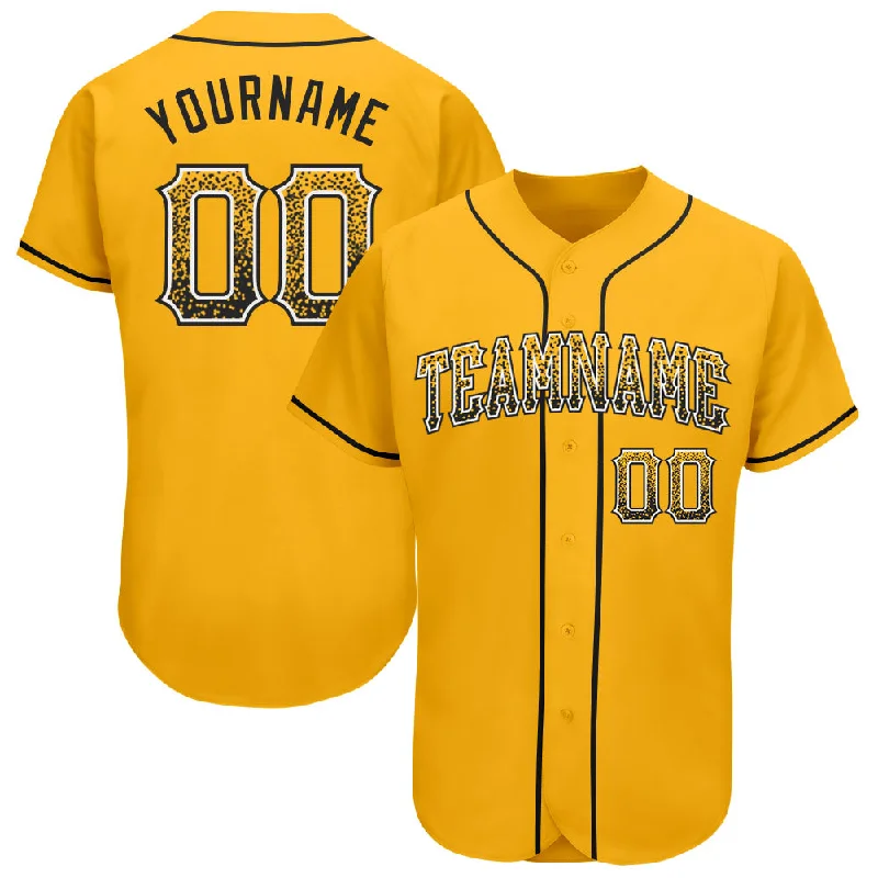 Baseball Jerseys For Fun League Competitions-Custom Gold Black-White Authentic Drift Fashion Baseball Jersey