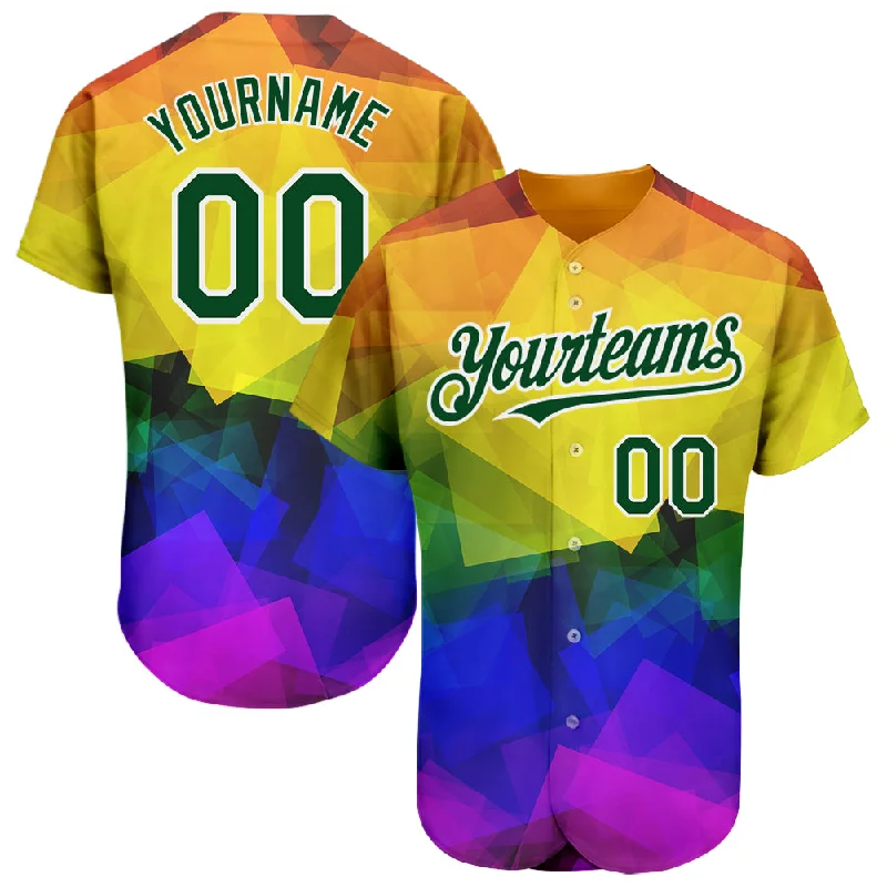 Personalized Baseball Jerseys For Team Photos-Custom Rainbow For Pride Month Love Is Love LGBT 3D Authentic Baseball Jersey