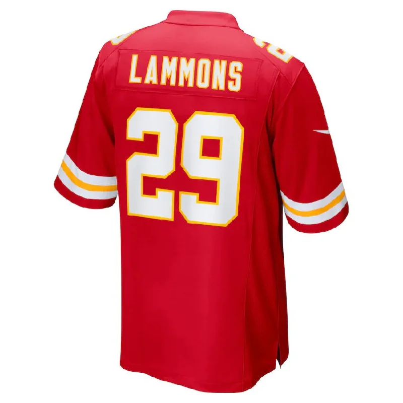 Personalized Rugby Jerseys For Off-Field Wear-KC.Chiefs #29 Chris Lammons Red Team Game Player Jersey Stitched American Football Jerseys