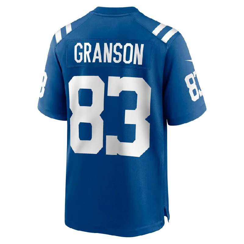 Personalized Rugby Jerseys For Sponsorship Deals-IN.Colts #83 Kylen Granson Royal Game Jersey Stitched American Football Jerseys