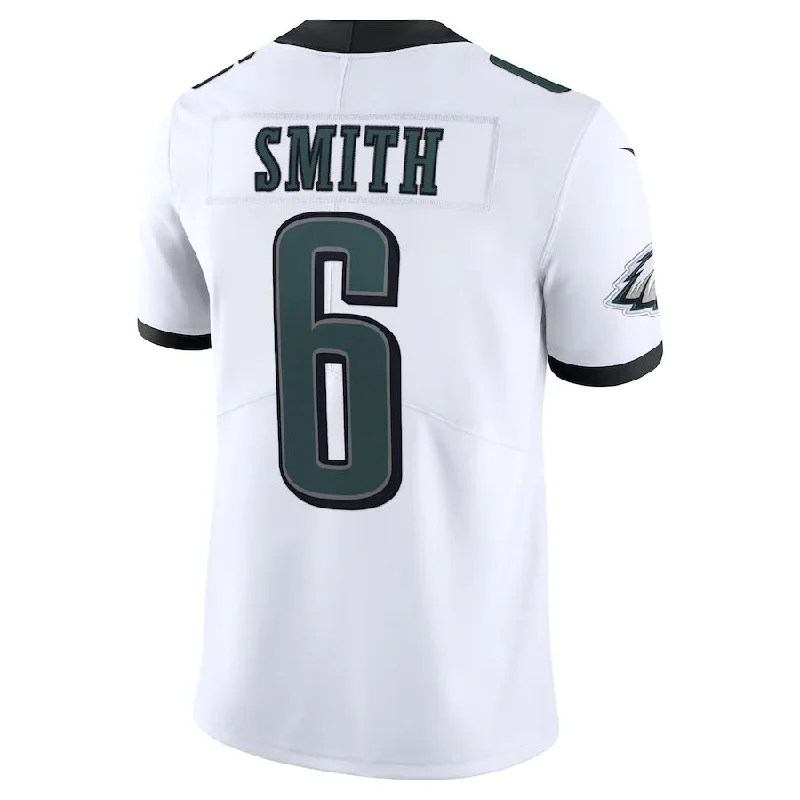 Custom Rugby Jerseys With Sponsor Logos-P.Eagles #6 DeVonta Smith White Vapor Limited Jersey Stitched American Football Jerseys