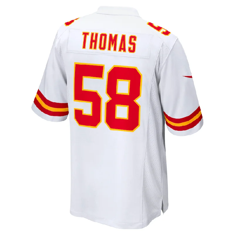 Rugby Jerseys With Custom Sizing-KC.Chiefs #58 Derrick Thomas White Retired Player Game Jersey Stitched American Football Jerseys