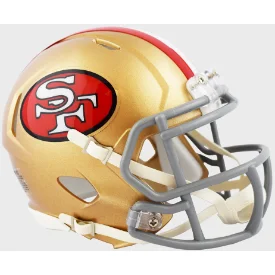 Custom Rugby Helmets With Unique Patterns-San Francisco 49ers 1964 to 1995 Riddell Mini Speed Throwback Helmet - NFL