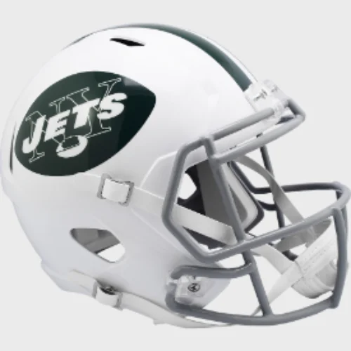 Custom Rugby Helmets For Team Uniform Matching-New York Jets Full Size 1965 to 1977 Speed Replica Throwback Football Helmet - NFL