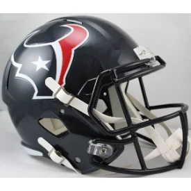 Rugby Helmets With Customizable Vents-Houston Texans 2002 to 2023 Full Size Speed Replica Throwback Helmet - NFL